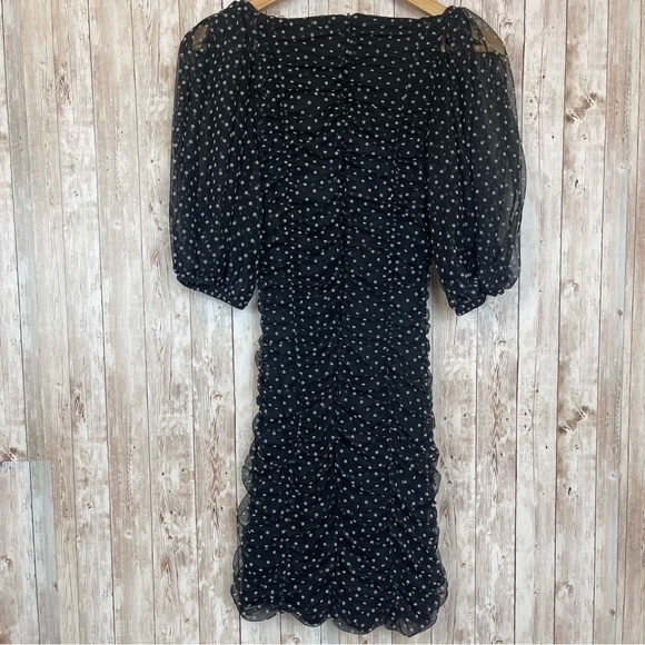 Zara Polka Dot Tulle Puff Sleeve Dress Size‎ Small Women - Picture 9 of 12